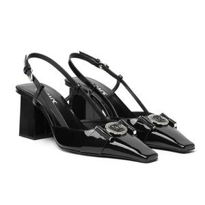 Versace Medusa Buckle Leather Slingback Pumps size 41